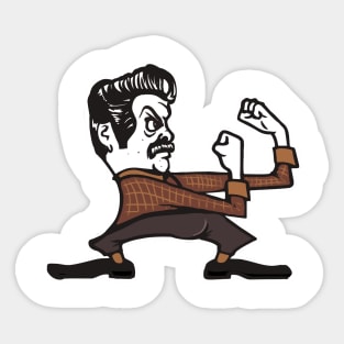 Fighting Swanson Sticker